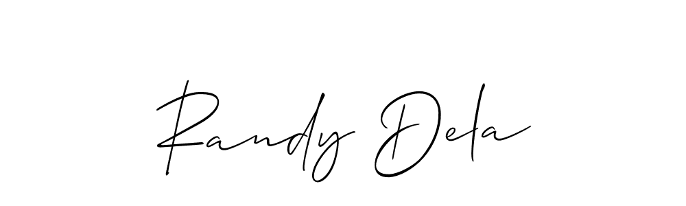 You should practise on your own different ways (Allison_Script) to write your name (Randy Dela) in signature. don't let someone else do it for you. Randy Dela signature style 2 images and pictures png