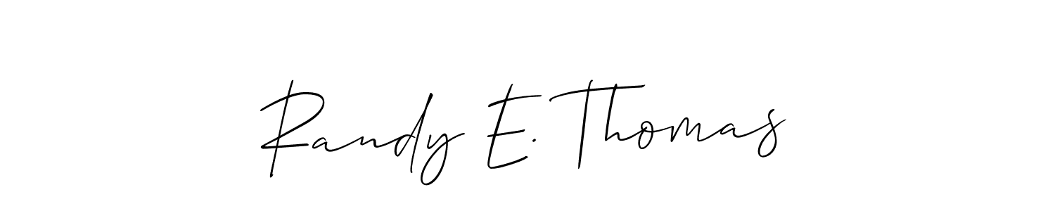 You should practise on your own different ways (Allison_Script) to write your name (Randy E. Thomas) in signature. don't let someone else do it for you. Randy E. Thomas signature style 2 images and pictures png