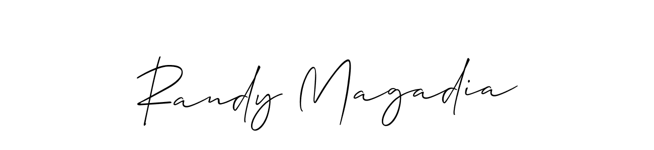 Also You can easily find your signature by using the search form. We will create Randy Magadia name handwritten signature images for you free of cost using Allison_Script sign style. Randy Magadia signature style 2 images and pictures png