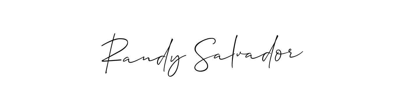 Design your own signature with our free online signature maker. With this signature software, you can create a handwritten (Allison_Script) signature for name Randy Salvador. Randy Salvador signature style 2 images and pictures png