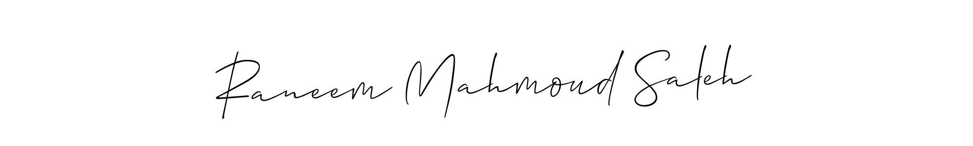 Create a beautiful signature design for name Raneem Mahmoud Saleh. With this signature (Allison_Script) fonts, you can make a handwritten signature for free. Raneem Mahmoud Saleh signature style 2 images and pictures png