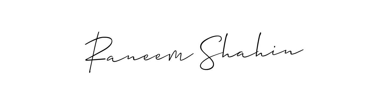 Create a beautiful signature design for name Raneem Shahin. With this signature (Allison_Script) fonts, you can make a handwritten signature for free. Raneem Shahin signature style 2 images and pictures png