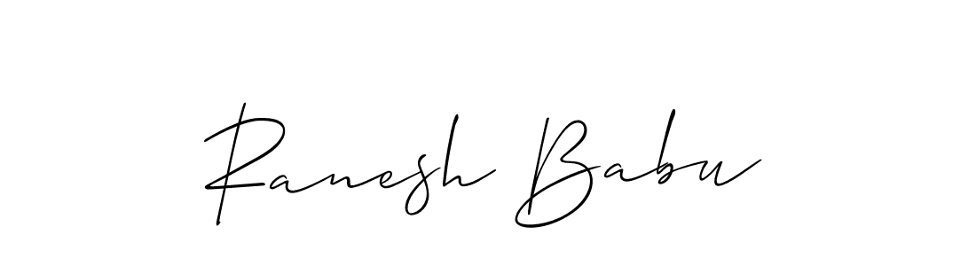 Create a beautiful signature design for name Ranesh Babu. With this signature (Allison_Script) fonts, you can make a handwritten signature for free. Ranesh Babu signature style 2 images and pictures png