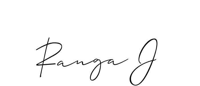 It looks lik you need a new signature style for name Ranga J. Design unique handwritten (Allison_Script) signature with our free signature maker in just a few clicks. Ranga J signature style 2 images and pictures png