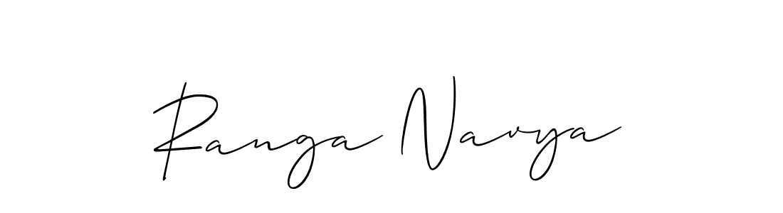 Allison_Script is a professional signature style that is perfect for those who want to add a touch of class to their signature. It is also a great choice for those who want to make their signature more unique. Get Ranga Navya name to fancy signature for free. Ranga Navya signature style 2 images and pictures png