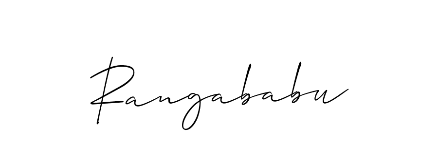 Use a signature maker to create a handwritten signature online. With this signature software, you can design (Allison_Script) your own signature for name Rangababu. Rangababu signature style 2 images and pictures png