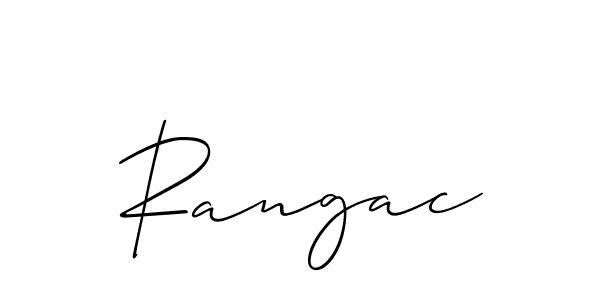 The best way (Allison_Script) to make a short signature is to pick only two or three words in your name. The name Rangac include a total of six letters. For converting this name. Rangac signature style 2 images and pictures png