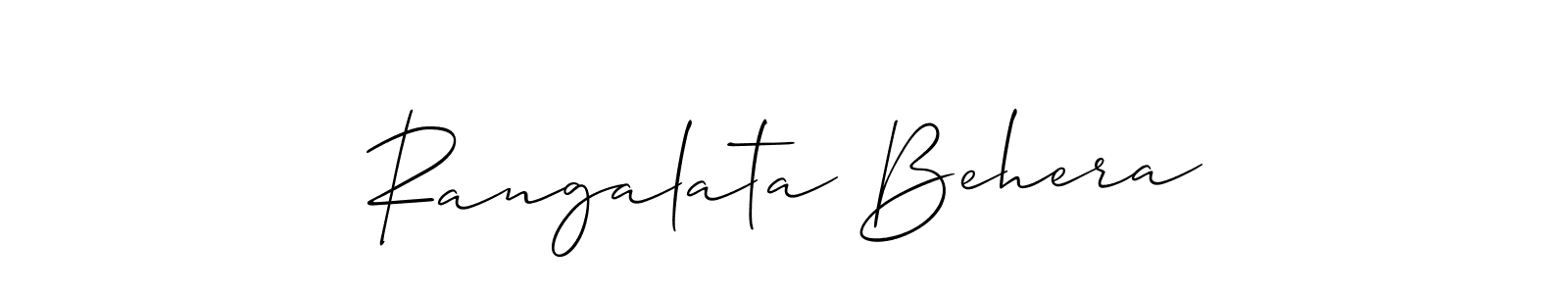 Make a short Rangalata Behera signature style. Manage your documents anywhere anytime using Allison_Script. Create and add eSignatures, submit forms, share and send files easily. Rangalata Behera signature style 2 images and pictures png