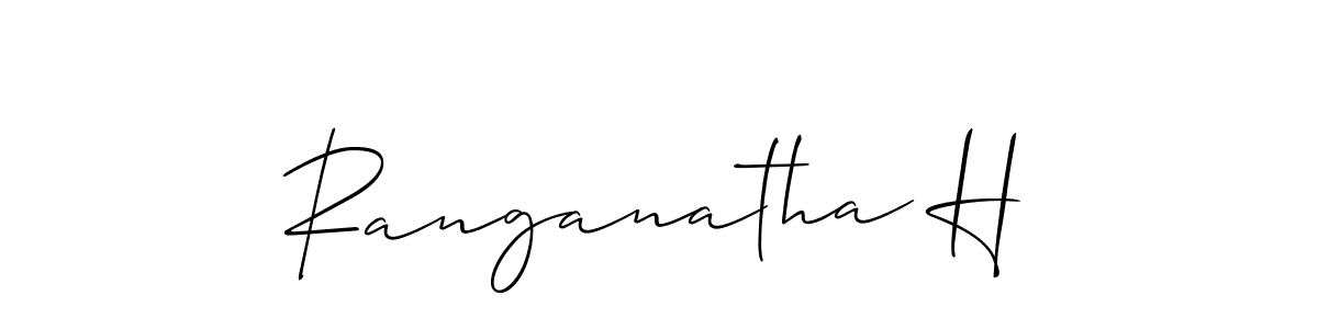 Make a beautiful signature design for name Ranganatha H. With this signature (Allison_Script) style, you can create a handwritten signature for free. Ranganatha H signature style 2 images and pictures png