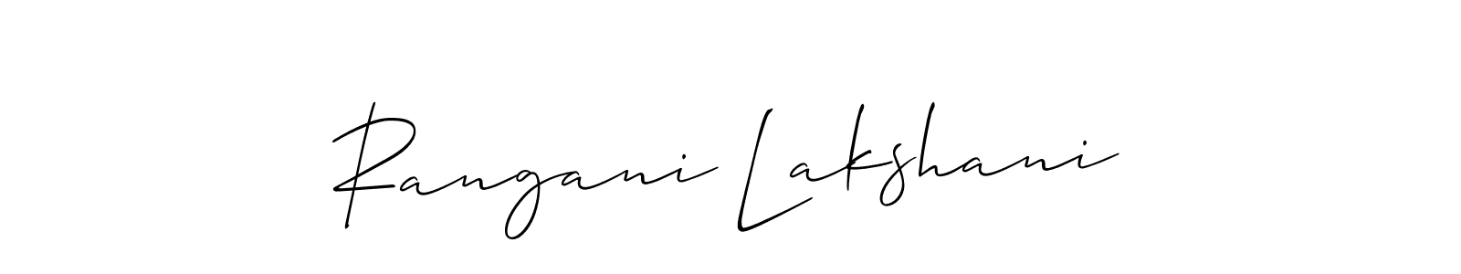 This is the best signature style for the Rangani Lakshani name. Also you like these signature font (Allison_Script). Mix name signature. Rangani Lakshani signature style 2 images and pictures png