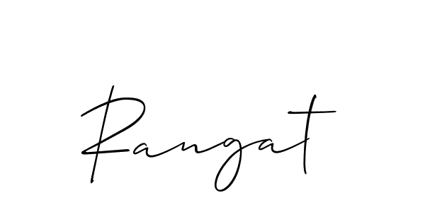 Design your own signature with our free online signature maker. With this signature software, you can create a handwritten (Allison_Script) signature for name Rangat. Rangat signature style 2 images and pictures png