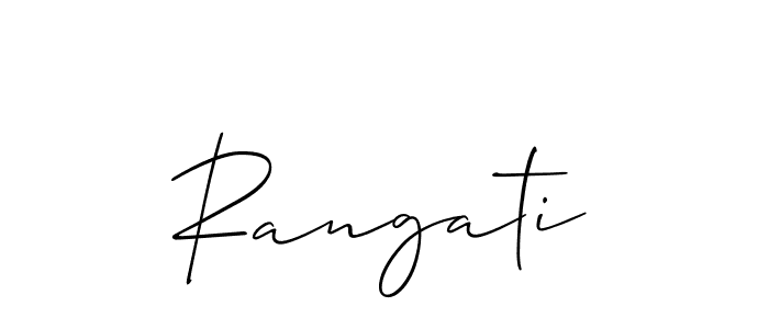 Make a beautiful signature design for name Rangati. With this signature (Allison_Script) style, you can create a handwritten signature for free. Rangati signature style 2 images and pictures png