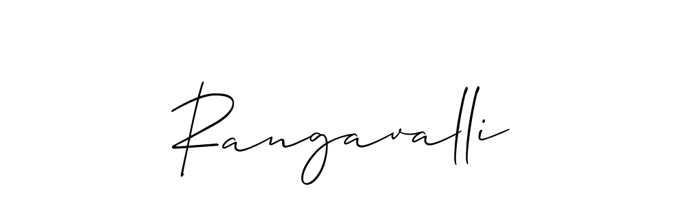 Use a signature maker to create a handwritten signature online. With this signature software, you can design (Allison_Script) your own signature for name Rangavalli. Rangavalli signature style 2 images and pictures png