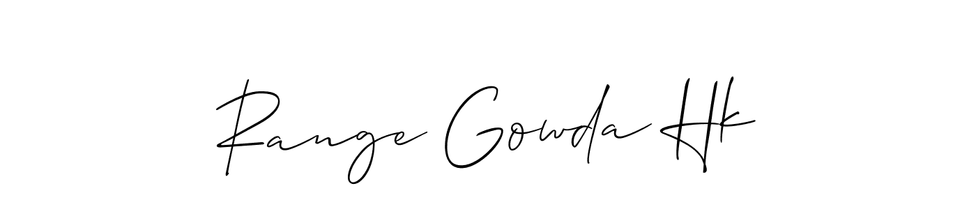 Use a signature maker to create a handwritten signature online. With this signature software, you can design (Allison_Script) your own signature for name Range Gowda Hk. Range Gowda Hk signature style 2 images and pictures png