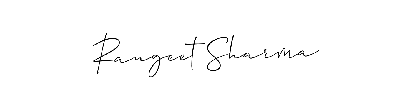 It looks lik you need a new signature style for name Rangeet Sharma. Design unique handwritten (Allison_Script) signature with our free signature maker in just a few clicks. Rangeet Sharma signature style 2 images and pictures png