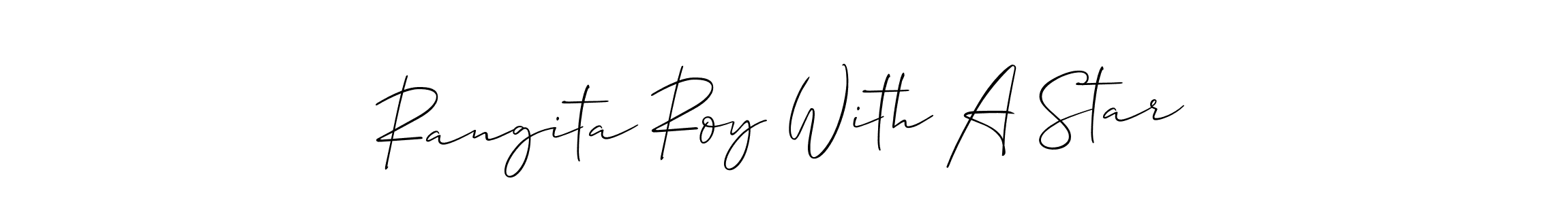 How to make Rangita Roy With A Star name signature. Use Allison_Script style for creating short signs online. This is the latest handwritten sign. Rangita Roy With A Star signature style 2 images and pictures png