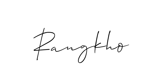 Similarly Allison_Script is the best handwritten signature design. Signature creator online .You can use it as an online autograph creator for name Rangkho. Rangkho signature style 2 images and pictures png