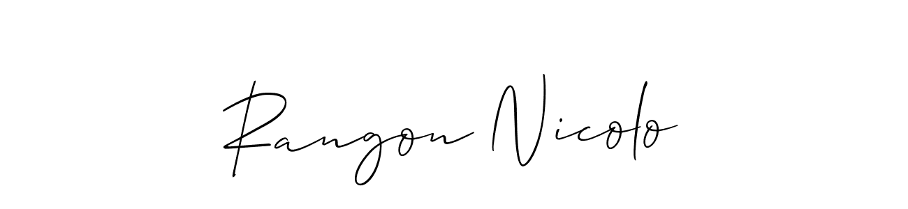 Rangon Nicolo stylish signature style. Best Handwritten Sign (Allison_Script) for my name. Handwritten Signature Collection Ideas for my name Rangon Nicolo. Rangon Nicolo signature style 2 images and pictures png