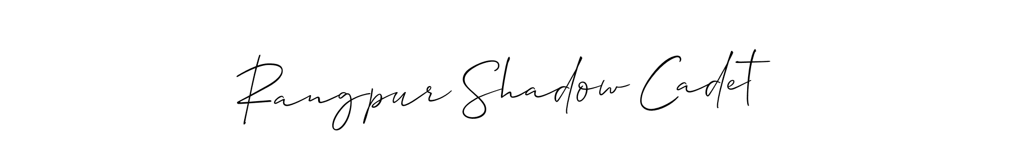 Allison_Script is a professional signature style that is perfect for those who want to add a touch of class to their signature. It is also a great choice for those who want to make their signature more unique. Get Rangpur Shadow Cadet name to fancy signature for free. Rangpur Shadow Cadet signature style 2 images and pictures png