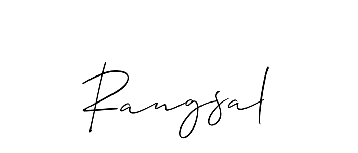It looks lik you need a new signature style for name Rangsal. Design unique handwritten (Allison_Script) signature with our free signature maker in just a few clicks. Rangsal signature style 2 images and pictures png