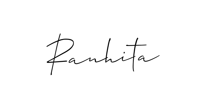 You should practise on your own different ways (Allison_Script) to write your name (Ranhita) in signature. don't let someone else do it for you. Ranhita signature style 2 images and pictures png