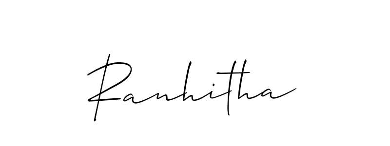 Ranhitha stylish signature style. Best Handwritten Sign (Allison_Script) for my name. Handwritten Signature Collection Ideas for my name Ranhitha. Ranhitha signature style 2 images and pictures png