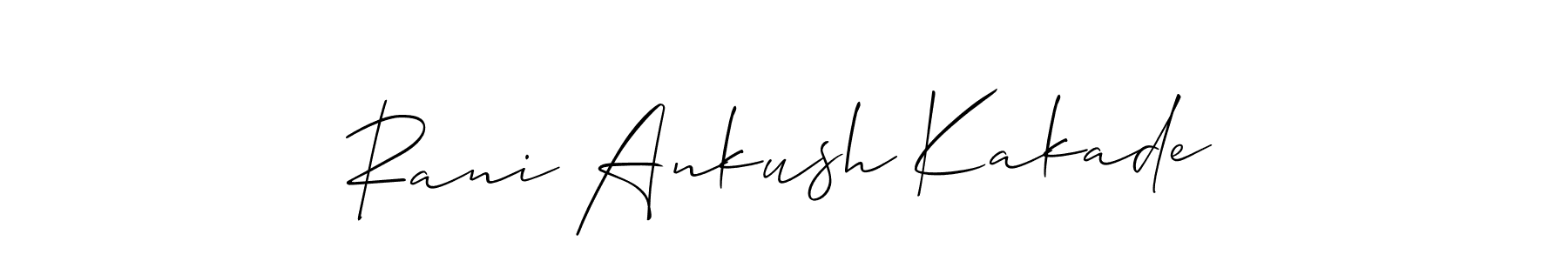 How to make Rani Ankush Kakade name signature. Use Allison_Script style for creating short signs online. This is the latest handwritten sign. Rani Ankush Kakade signature style 2 images and pictures png