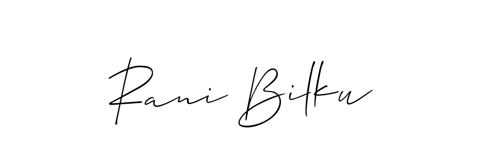 Similarly Allison_Script is the best handwritten signature design. Signature creator online .You can use it as an online autograph creator for name Rani Bilku. Rani Bilku signature style 2 images and pictures png