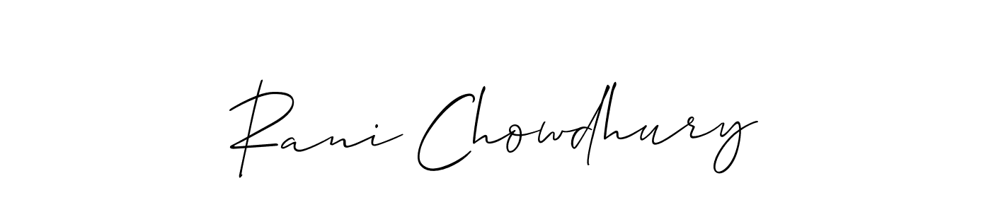 Use a signature maker to create a handwritten signature online. With this signature software, you can design (Allison_Script) your own signature for name Rani Chowdhury. Rani Chowdhury signature style 2 images and pictures png