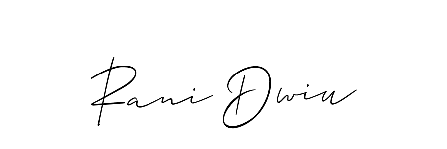 How to make Rani Dwiu name signature. Use Allison_Script style for creating short signs online. This is the latest handwritten sign. Rani Dwiu signature style 2 images and pictures png