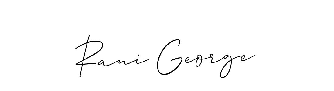 Use a signature maker to create a handwritten signature online. With this signature software, you can design (Allison_Script) your own signature for name Rani George. Rani George signature style 2 images and pictures png