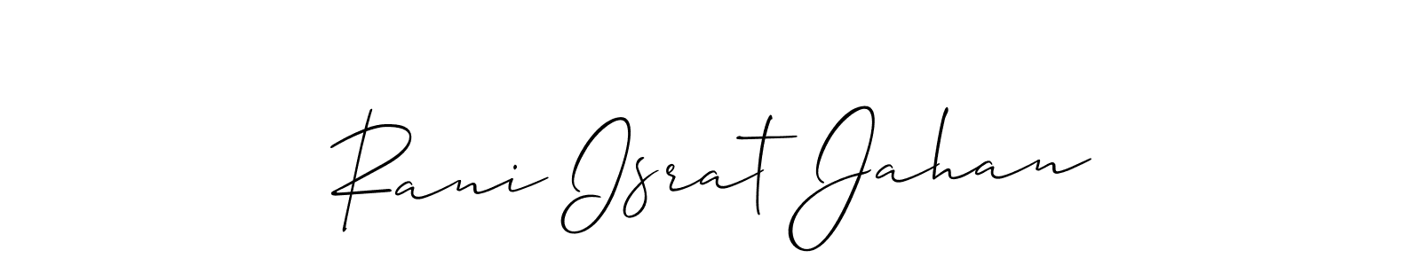 Make a short Rani Israt Jahan signature style. Manage your documents anywhere anytime using Allison_Script. Create and add eSignatures, submit forms, share and send files easily. Rani Israt Jahan signature style 2 images and pictures png