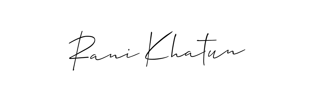 This is the best signature style for the Rani Khatun name. Also you like these signature font (Allison_Script). Mix name signature. Rani Khatun signature style 2 images and pictures png
