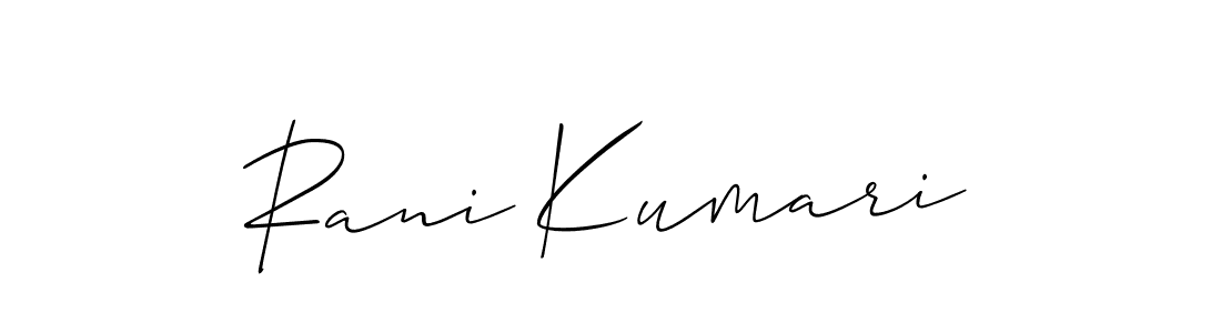 Design your own signature with our free online signature maker. With this signature software, you can create a handwritten (Allison_Script) signature for name Rani Kumari. Rani Kumari signature style 2 images and pictures png