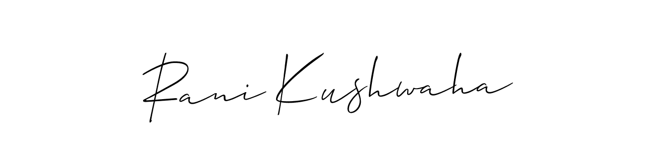 Design your own signature with our free online signature maker. With this signature software, you can create a handwritten (Allison_Script) signature for name Rani Kushwaha. Rani Kushwaha signature style 2 images and pictures png