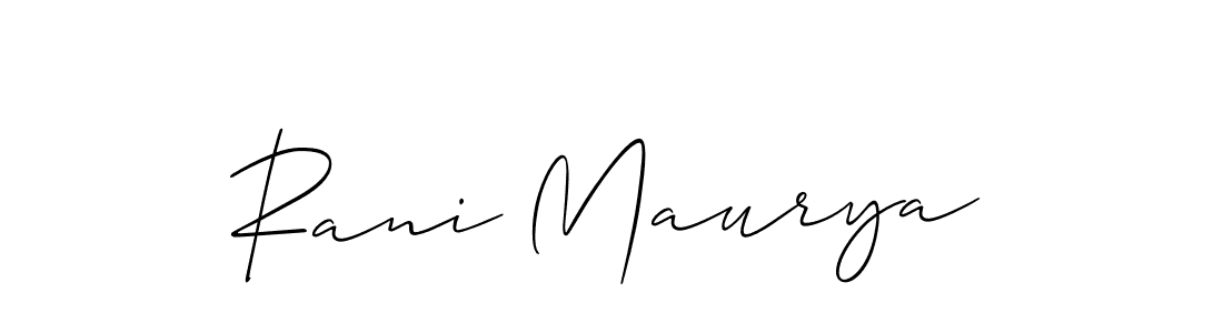 Also we have Rani Maurya name is the best signature style. Create professional handwritten signature collection using Allison_Script autograph style. Rani Maurya signature style 2 images and pictures png