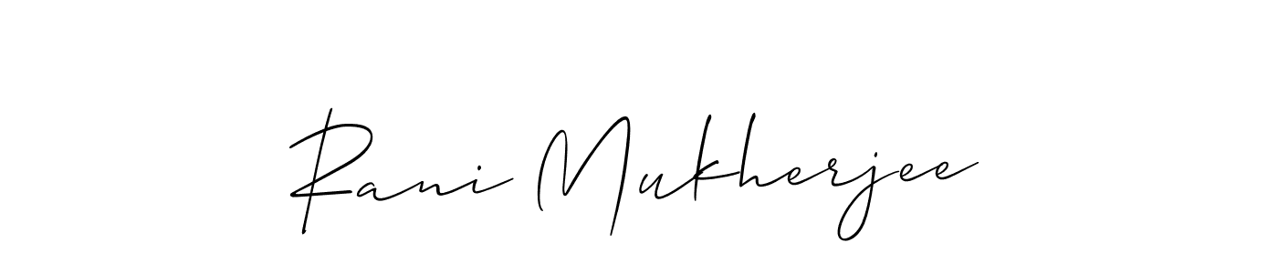 Similarly Allison_Script is the best handwritten signature design. Signature creator online .You can use it as an online autograph creator for name Rani Mukherjee. Rani Mukherjee signature style 2 images and pictures png
