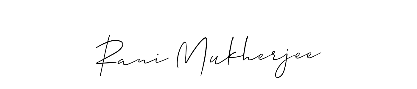 if you are searching for the best signature style for your name Rani Mukherjee. so please give up your signature search. here we have designed multiple signature styles  using Allison_Script. Rani Mukherjee signature style 2 images and pictures png