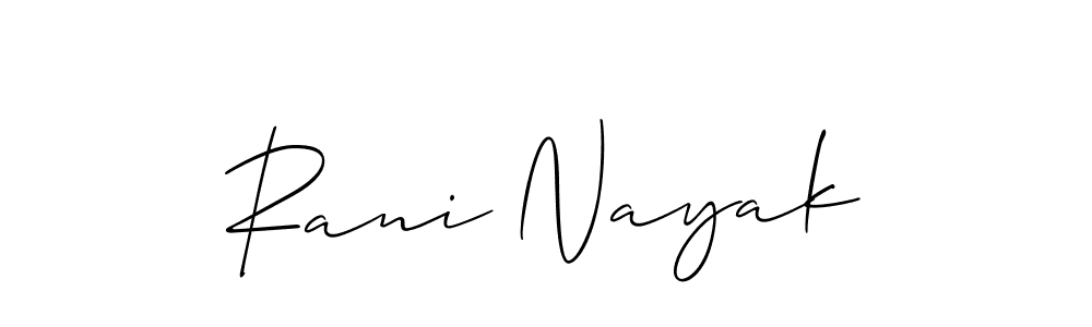How to make Rani Nayak name signature. Use Allison_Script style for creating short signs online. This is the latest handwritten sign. Rani Nayak signature style 2 images and pictures png