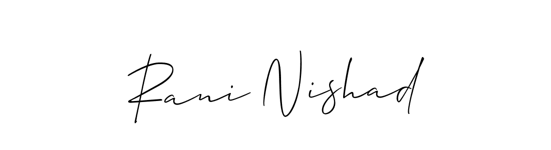 Check out images of Autograph of Rani Nishad name. Actor Rani Nishad Signature Style. Allison_Script is a professional sign style online. Rani Nishad signature style 2 images and pictures png