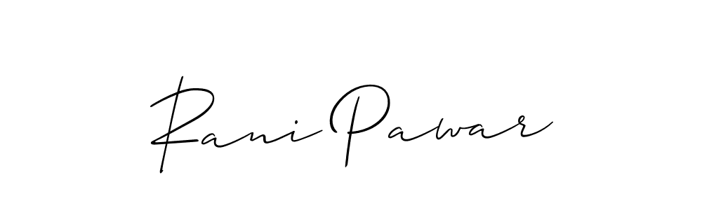 if you are searching for the best signature style for your name Rani Pawar. so please give up your signature search. here we have designed multiple signature styles  using Allison_Script. Rani Pawar signature style 2 images and pictures png