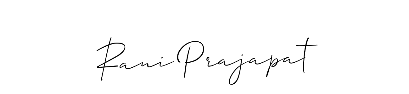 The best way (Allison_Script) to make a short signature is to pick only two or three words in your name. The name Rani Prajapat include a total of six letters. For converting this name. Rani Prajapat signature style 2 images and pictures png