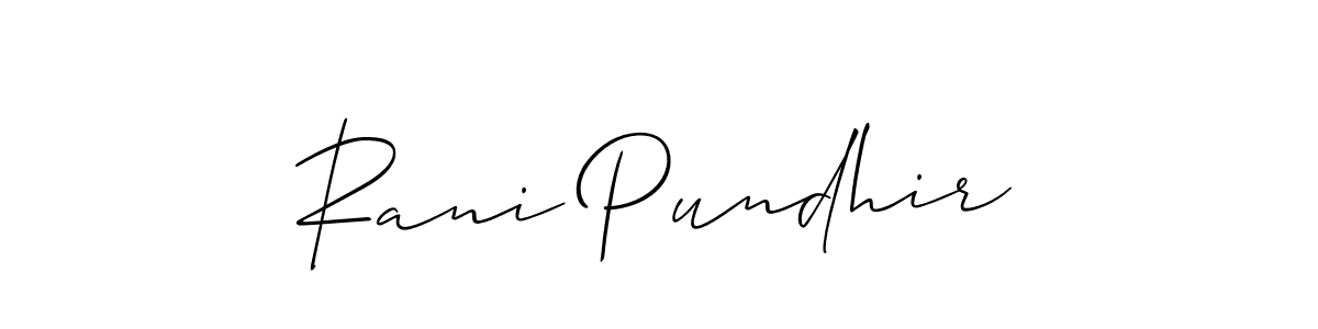 You should practise on your own different ways (Allison_Script) to write your name (Rani Pundhir) in signature. don't let someone else do it for you. Rani Pundhir signature style 2 images and pictures png