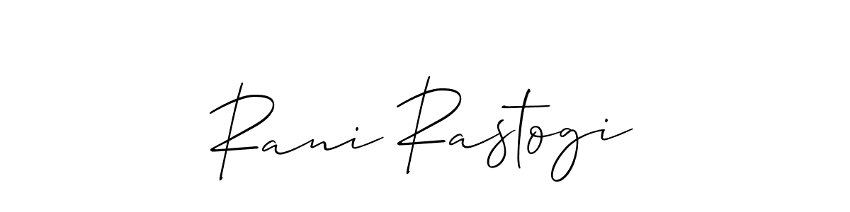 This is the best signature style for the Rani Rastogi name. Also you like these signature font (Allison_Script). Mix name signature. Rani Rastogi signature style 2 images and pictures png