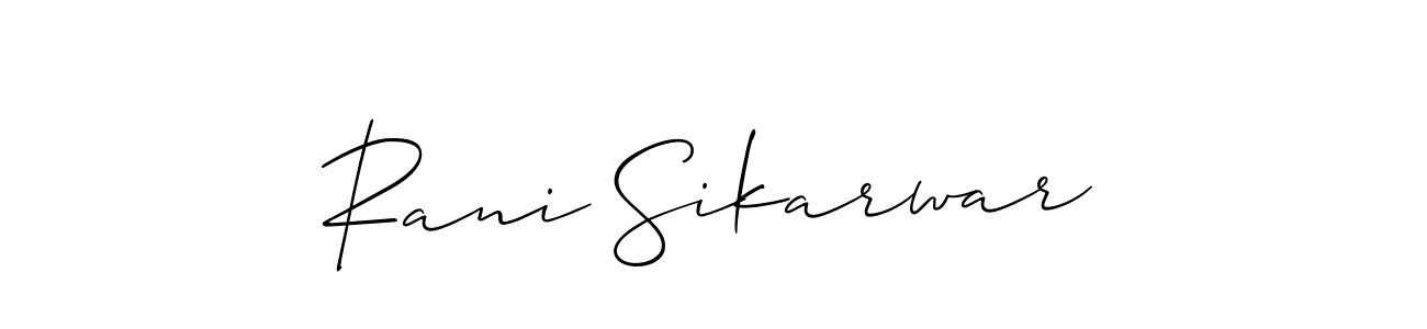 Create a beautiful signature design for name Rani Sikarwar. With this signature (Allison_Script) fonts, you can make a handwritten signature for free. Rani Sikarwar signature style 2 images and pictures png