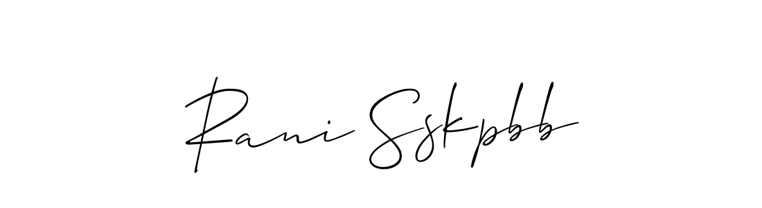 This is the best signature style for the Rani Sskpbb name. Also you like these signature font (Allison_Script). Mix name signature. Rani Sskpbb signature style 2 images and pictures png