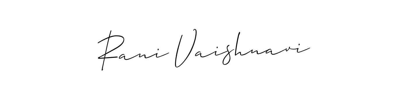 Design your own signature with our free online signature maker. With this signature software, you can create a handwritten (Allison_Script) signature for name Rani Vaishnavi. Rani Vaishnavi signature style 2 images and pictures png