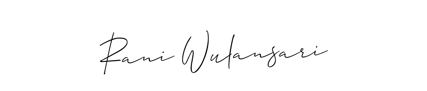 Use a signature maker to create a handwritten signature online. With this signature software, you can design (Allison_Script) your own signature for name Rani Wulansari. Rani Wulansari signature style 2 images and pictures png