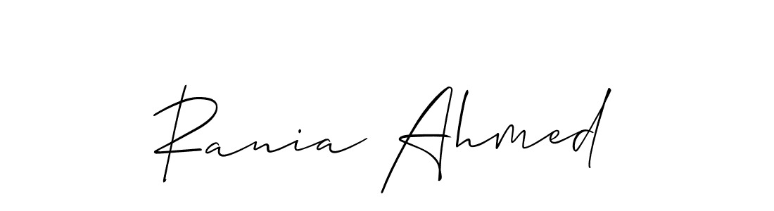 if you are searching for the best signature style for your name Rania Ahmed. so please give up your signature search. here we have designed multiple signature styles  using Allison_Script. Rania Ahmed signature style 2 images and pictures png