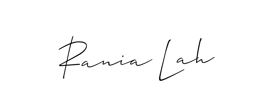 Also You can easily find your signature by using the search form. We will create Rania Lah name handwritten signature images for you free of cost using Allison_Script sign style. Rania Lah signature style 2 images and pictures png